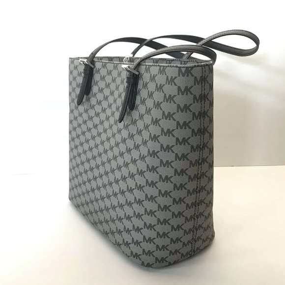 MICHAEL KORS JET SET LARGE POCKET MF TOTE BLACK - Picture 4 of 16